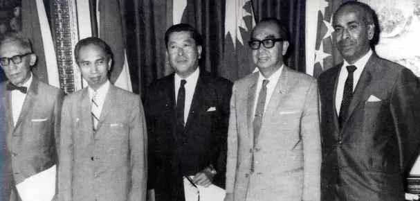 sejarah berdirinya ASEING, foto para pendiri dari perwakilan negara-negara Asia Tenggara